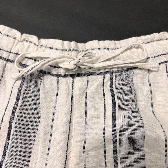 GAP 4" Pull On Striped Linen Blend Shorts With Pockets Drawstring Large - Picture 9 of 15